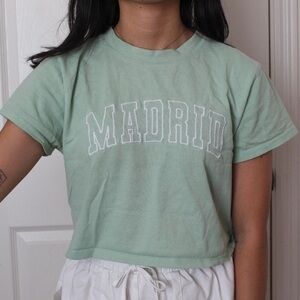 Green Cropped Graphic Tee